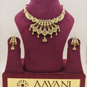Regal Blossom Antique Gold Necklace Set