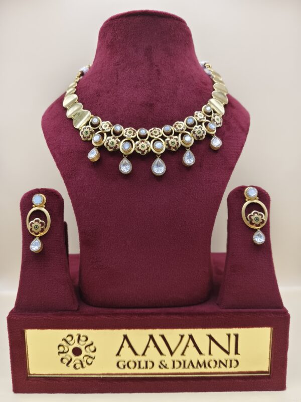 Royal Gleam Floral CZ Necklace Set - Image 2