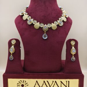 Contemporary Spark Gold Necklace Set with Dual-Tone Finish