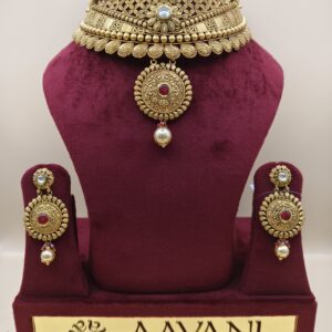 Heritage Rajkumari Antique Gold Choker Set