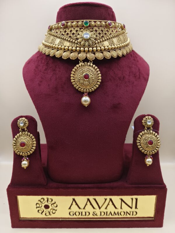 Heritage Rajkumari Antique Gold Choker Set