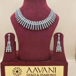 Contemporary Diamond Necklace Set with Cascading Bar Design