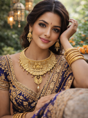 Heritage Temple Gold Necklace Set